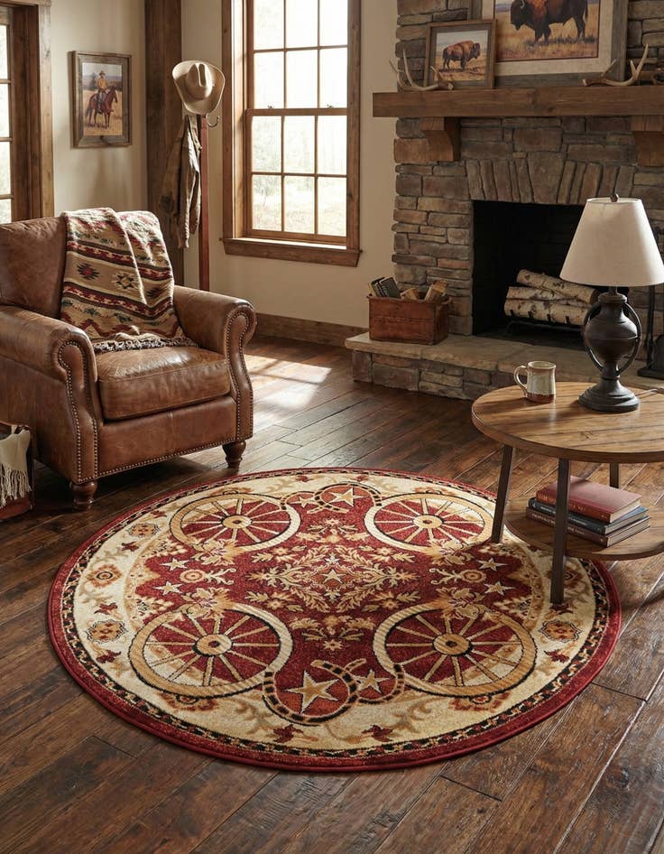 Detail image of 5' 3 x 5' 3 Pioneer Round Rug