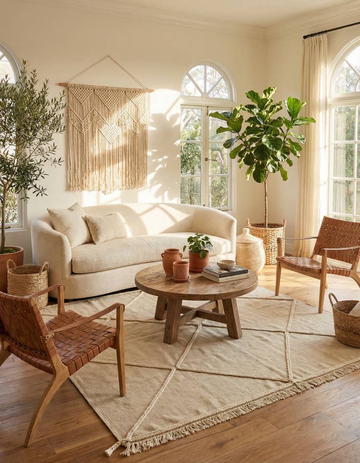 Detail image of 4' 10 x 6' 10  Hand Woven Moroccan Wool Rug