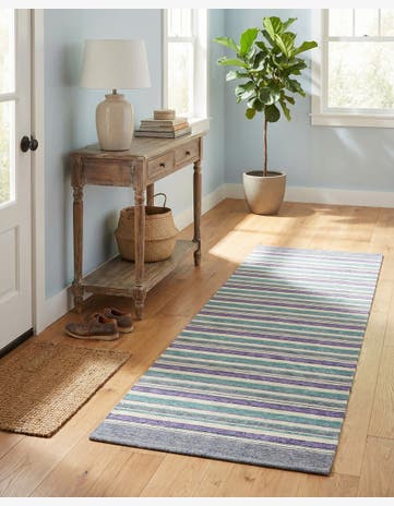 2' 5 x 5' 3 Flatweave Cotton Dhurrie Runner Rug