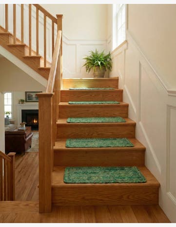 0' 9 x 2' 6 Handmade Braided Chindi Stair Rug