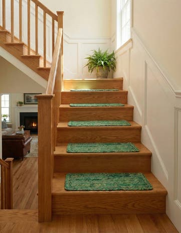 0' 9 x 2' 6 Handmade Braided Chindi Stair Rug
