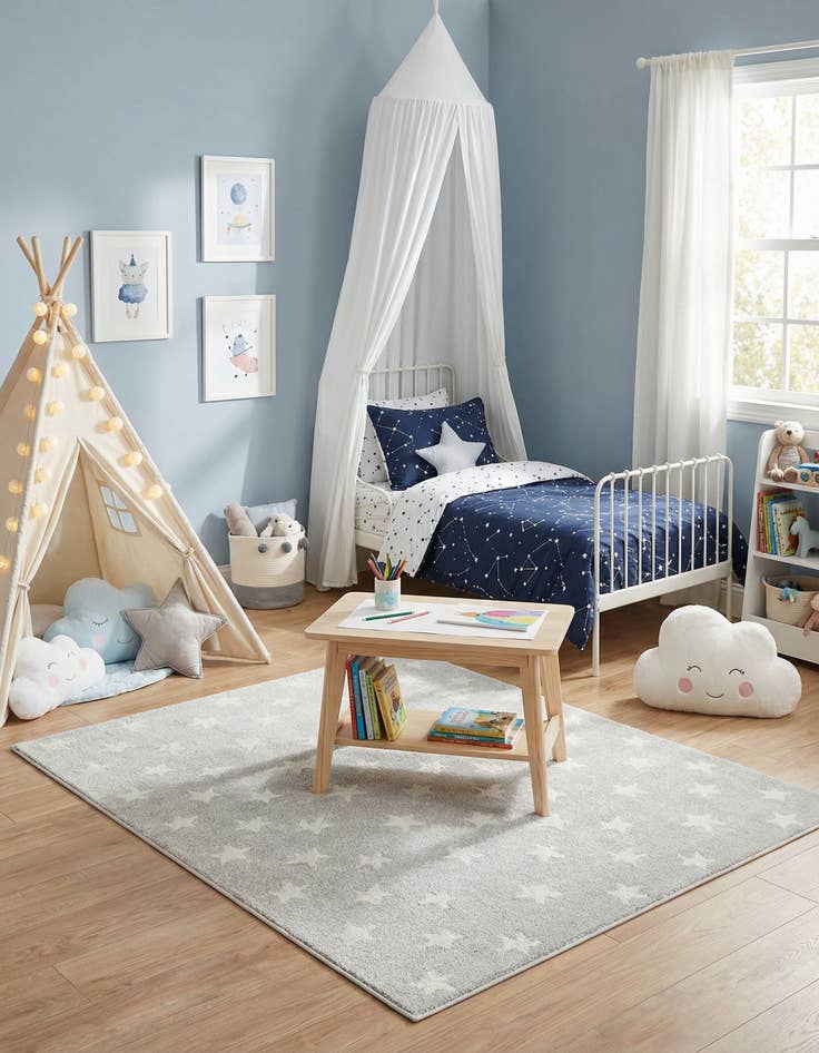 Detail image of 5' 3 x 8' Whimsy Kids Rug