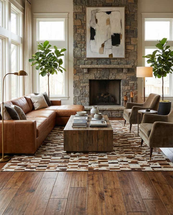 8' 2 x 10' Cowhide - Patchwork Rug