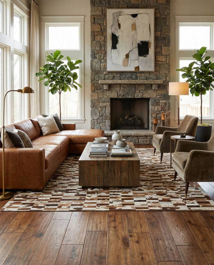 Detail image of 8' 2 x 10' Cowhide - Patchwork Rug