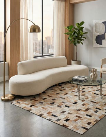 5' 1 x 8' Cowhide Stocks Rug