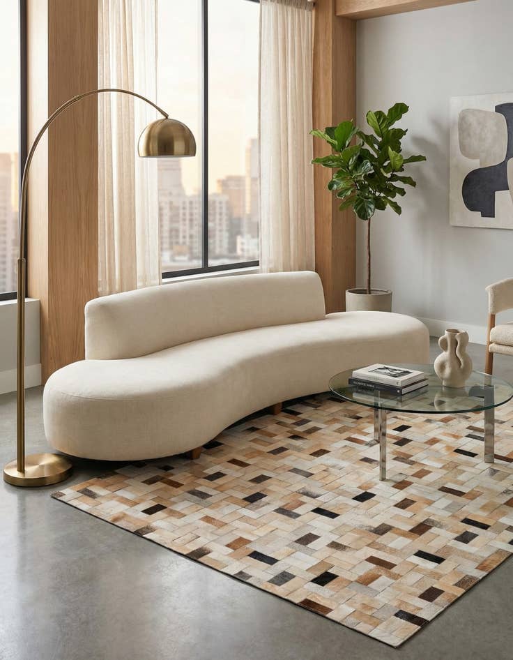 Detail image of 5' 1 x 8' Cowhide Stocks Rug