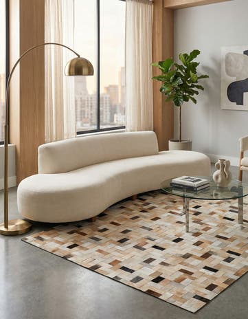 5' 1 x 8' Cowhide Stocks Rug