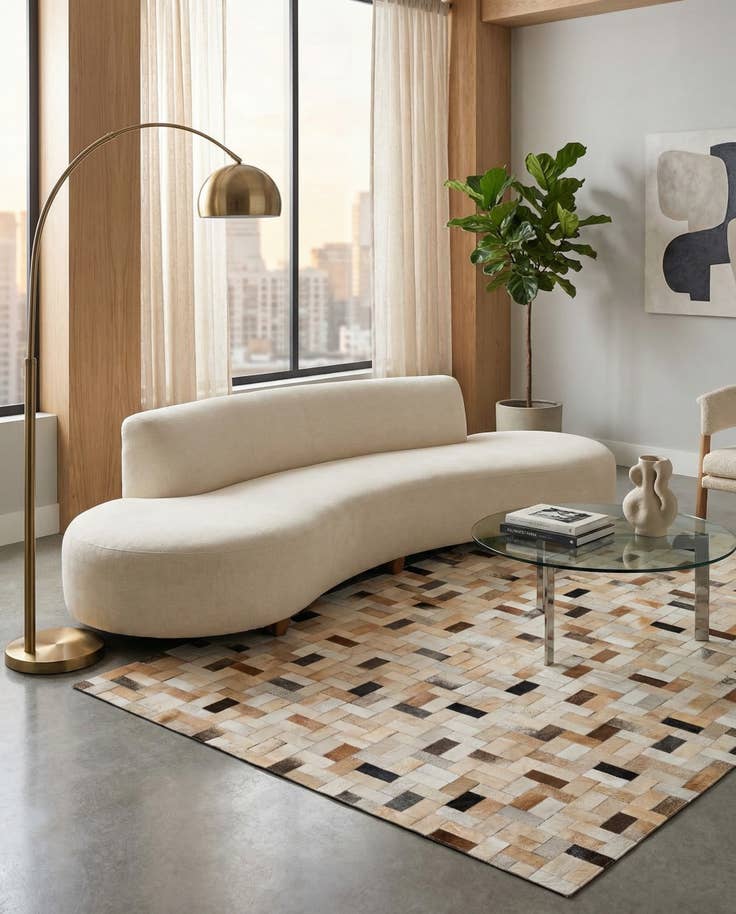 Detail image of 5' 1 x 8' Cowhide Stocks Rug