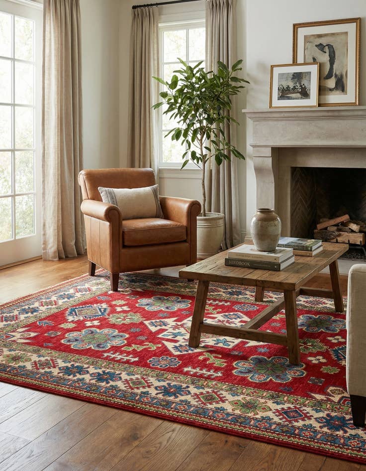 Detail image of 5' 1 x 7' 1  Hand Knotted Kazak Rug