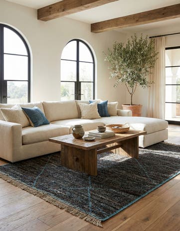 6' 6 x 9' 4 Hand Knotted Moroccan Wool Rug