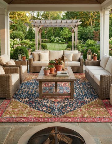 10' x 13' Easy-Clean Traditional Indoor / Outdoor Rug