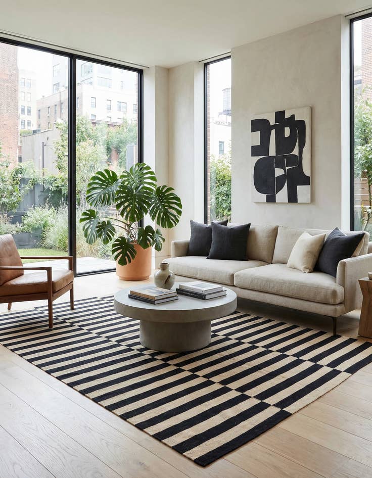 Detail image of 5' 9 x 7' 9  Hand Woven Kilim Modern Wool Rug