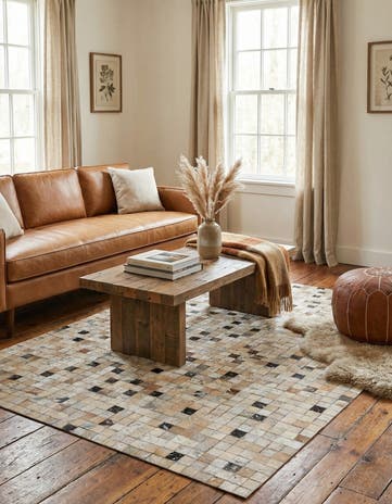 4' 1 x 6' Cowhide - Patchwork Rug