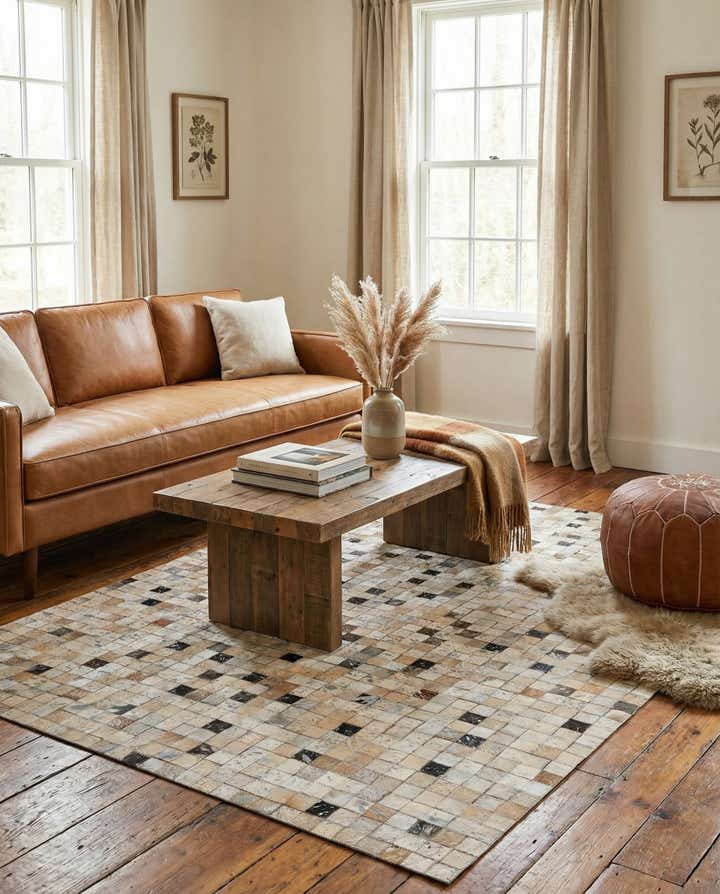 4' 1 x 6' Cowhide - Patchwork Rug