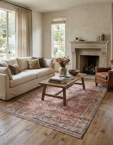 4' 2 x 6' 2 Hand Knotted Ultra Vintage Persian Wool Rug