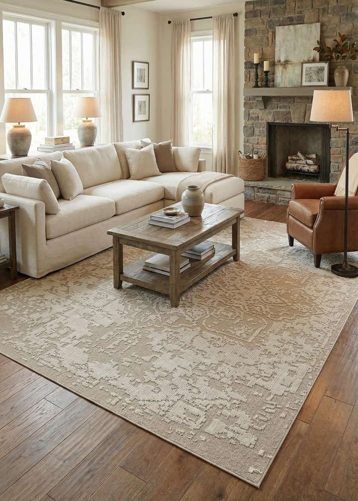 10' x 14' 1 Easy-Clean Traditional Indoor / Outdoor Rug