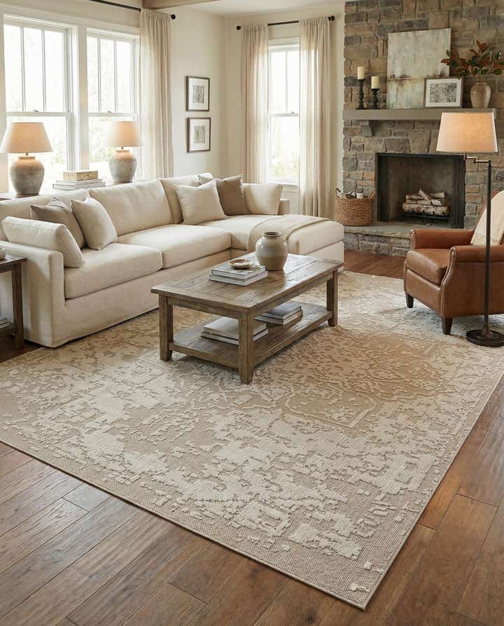 10' x 14' 1 Easy-Clean Traditional Indoor / Outdoor Rug