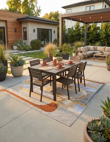 10' x 10' Easy-Clean Modern Indoor / Outdoor Square Rug