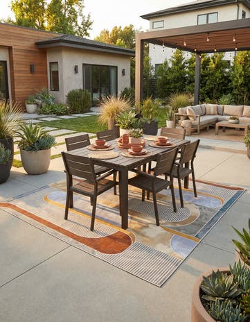 10' x 10' Easy-Clean Modern Indoor / Outdoor Square Rug