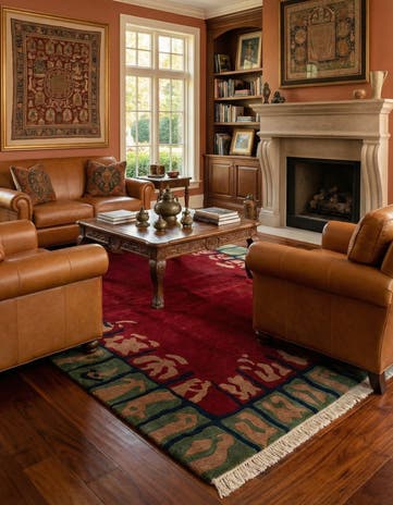 5' 10 x 7' 9 Hand Knotted Tibet Wool Rug