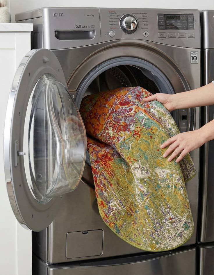 Detail image of 5' x 8'  Washable Modern Indoor / Outdoor Oval Rug