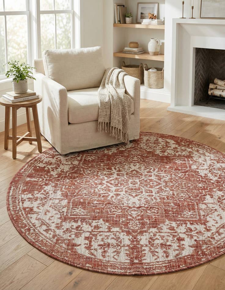 Detail image of 4' x 4'  Washable Jill Zarin Dubai Indoor / Outdoor Round Rug