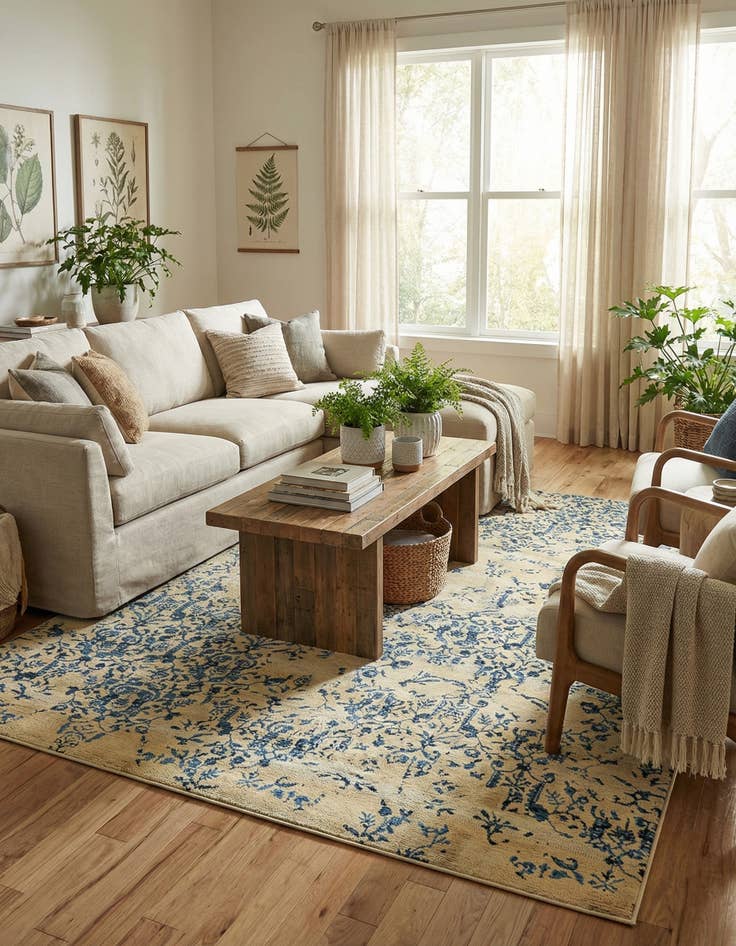 Detail image of 10' x 12' 2  Washable Botanical Indoor / Outdoor Rug