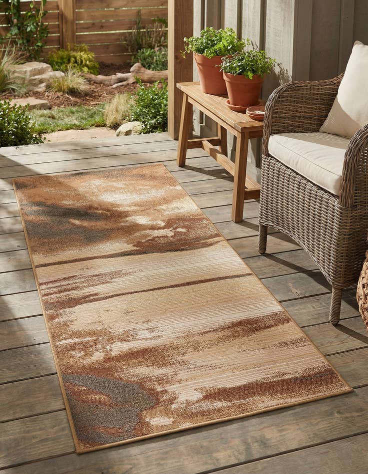 Detail image of 2' 7 x 5' 3 Easy-Clean Modern Indoor / Outdoor Runner Rug