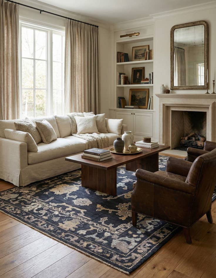 Detail image of 10' 2 x 13' 10  Hand Knotted Oushak Wool Rug