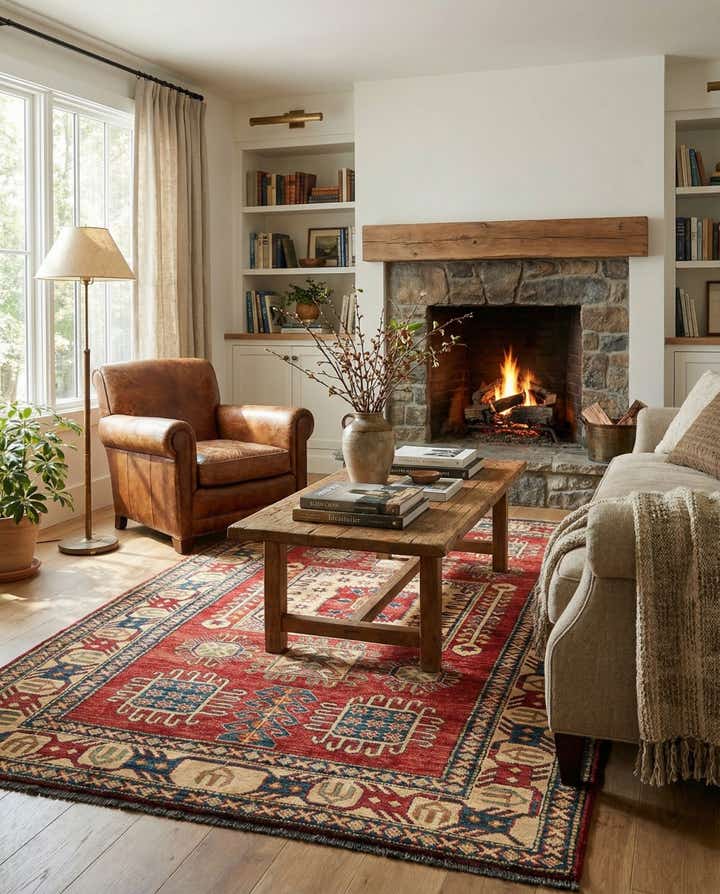 4' 4 x 6' 6 Hand Knotted Kazak Wool Rug