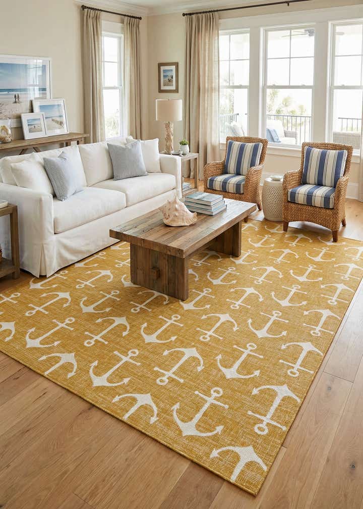 10' x 13' Easy-Clean Coastal Indoor / Outdoor Rug