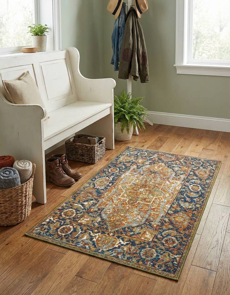 Detail image of 2' x 3'  Washable Traditional Indoor / Outdoor Rug