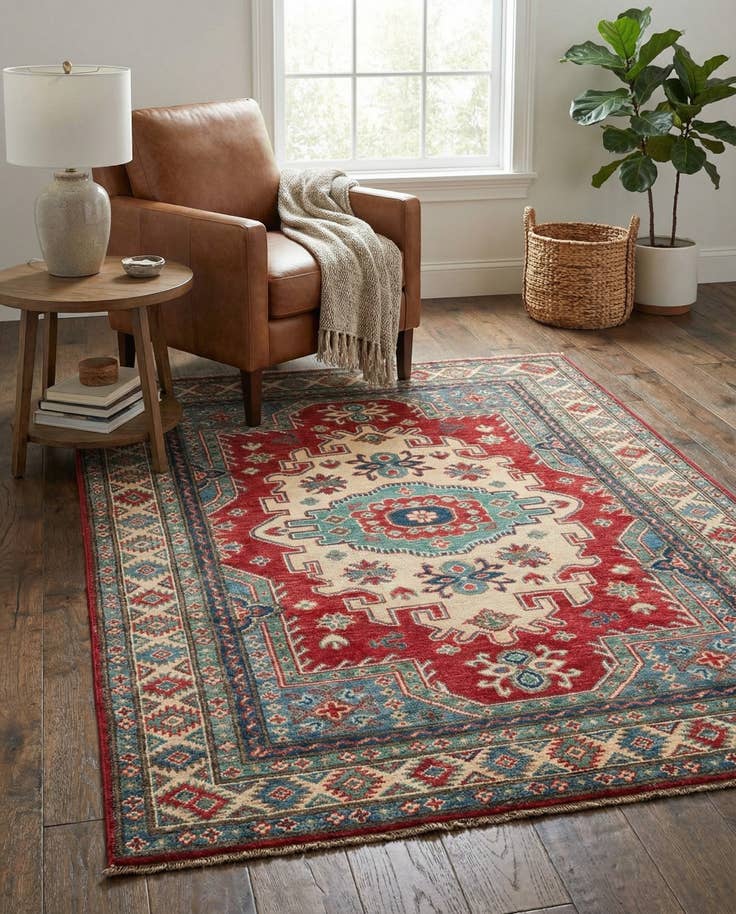 Detail image of 4' x 6' 1 Hand Knotted Kazak Rug