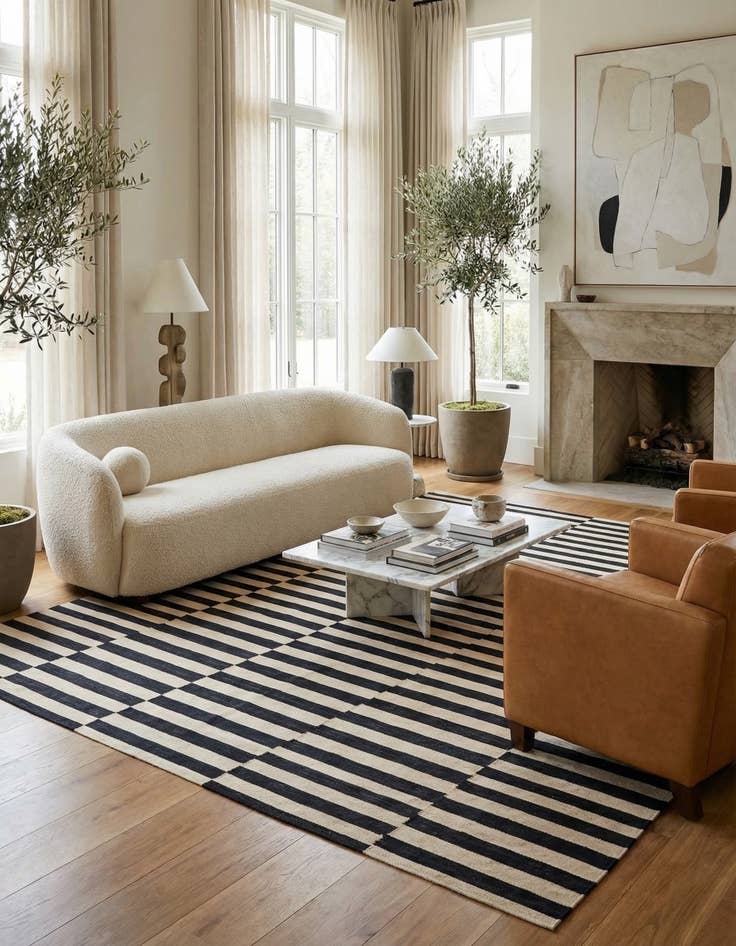 Detail image of 10' 6 x 12' 10  Hand Woven Kilim Modern Wool Rug