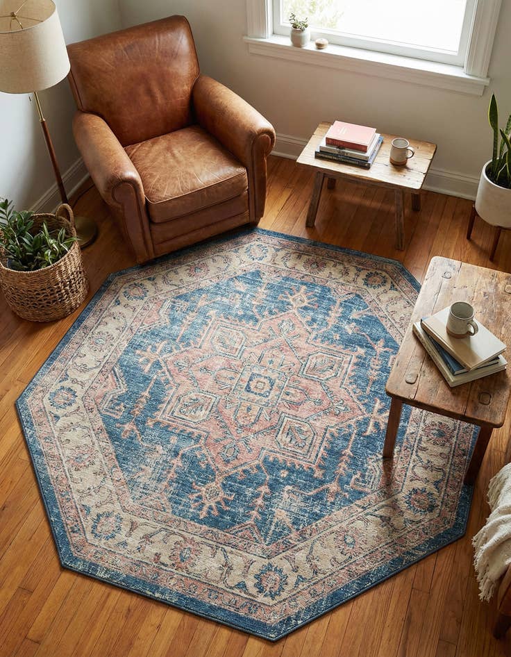 Detail image of 5' 3 x 5' 3  Washable Sisu Octagon Rug