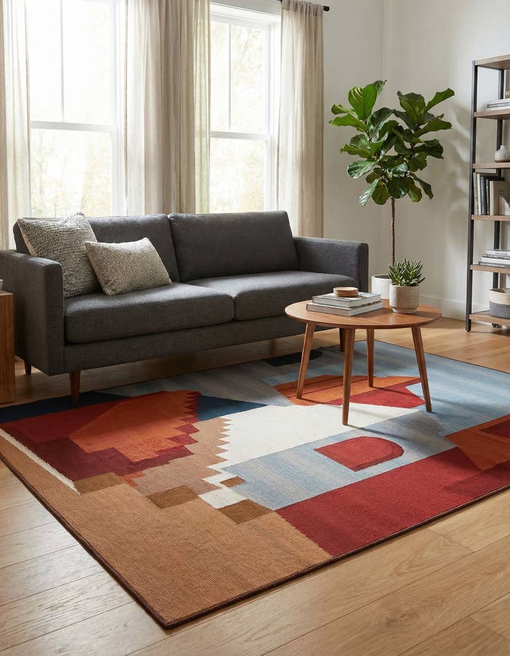 Detail image of 5' x 8'  Washable Modern Indoor / Outdoor Rug