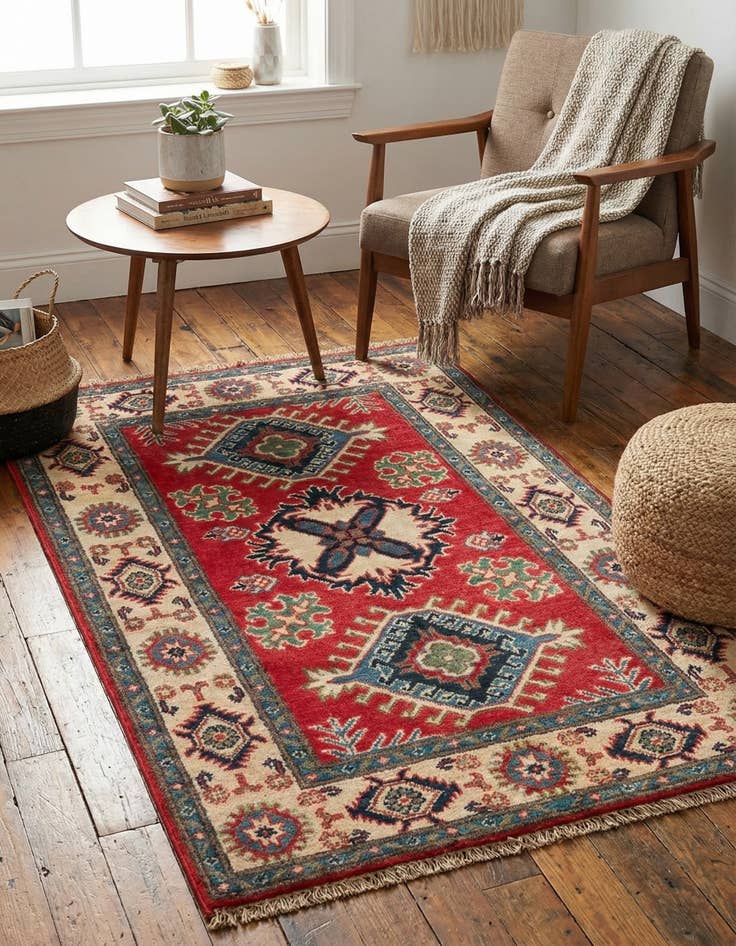 Detail image of 2' 6 x 4' 2  Hand Knotted Kazak Rug