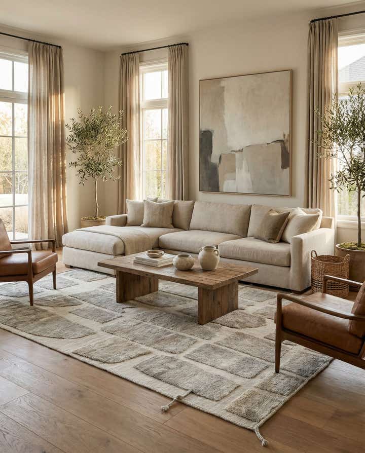 6' 4 x 10' Hand Knotted Moroccan Wool Rug