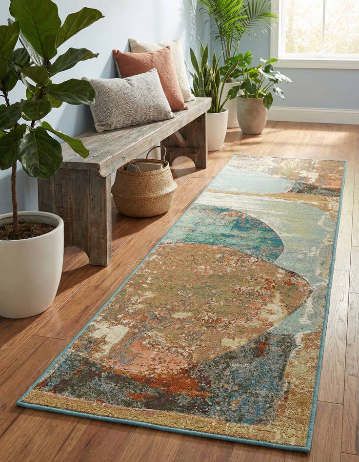 Detail image of 2' x 8'  Washable Modern Indoor / Outdoor Runner Rug