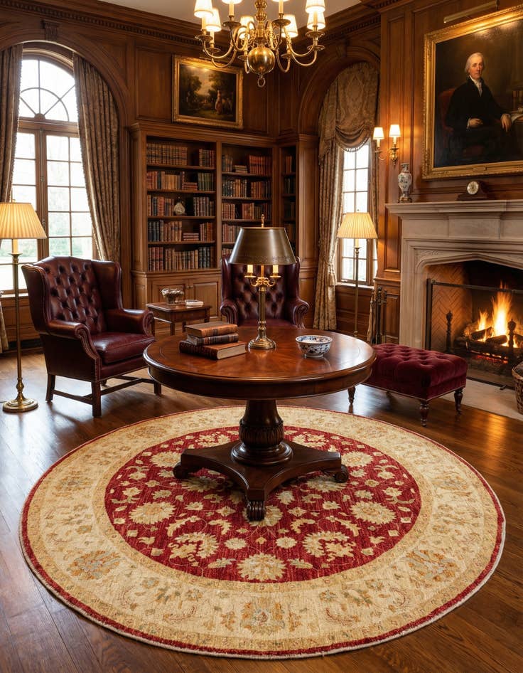 Detail image of 6' 7 x 6' 8 Kaizar Wool Round Rug