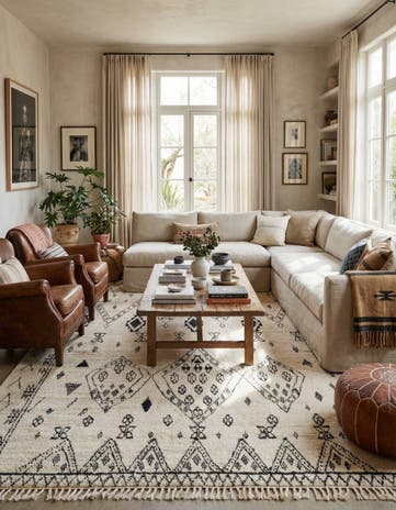 9' 11 x 14' 4 Hand Knotted Moroccan Wool Rug