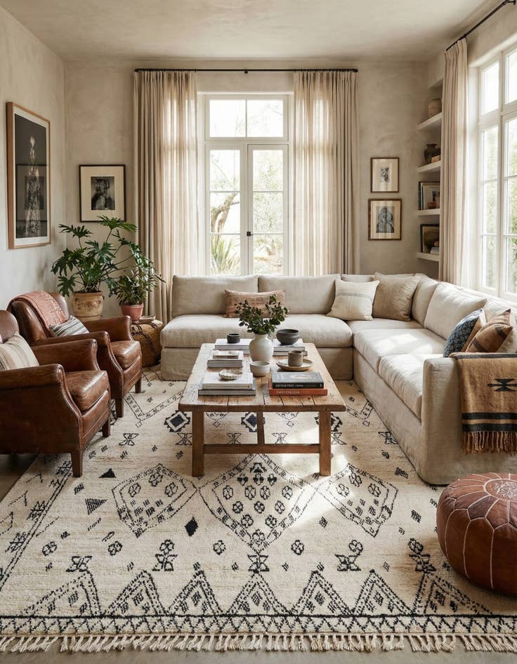 Detail image of 9' 11 x 14' 4  Hand Knotted Moroccan Wool Rug