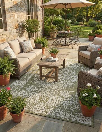 10' x 14' Easy-Clean Traditional Indoor / Outdoor Rug