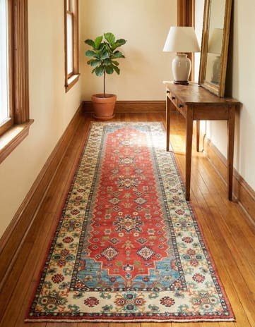 2' 8 x 9' 7 Hand Knotted Kazak Runner Rug