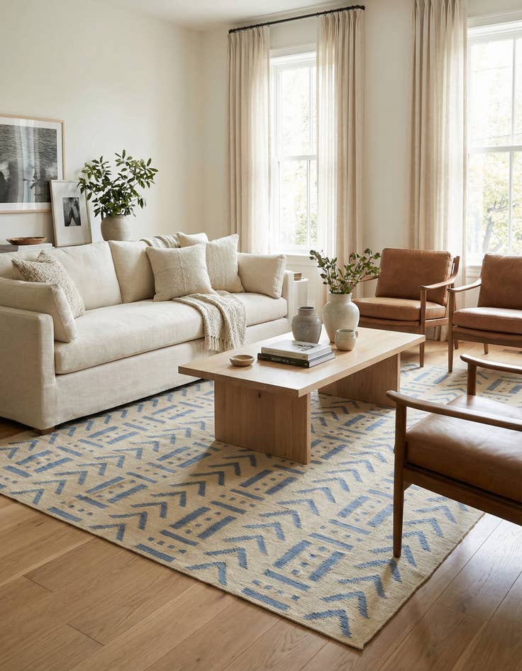 Detail image of 5' 2 x 6' 8  Hand Woven Kilim Modern Wool Rug