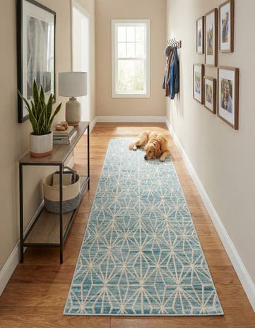 Jill Zarin Blue Uptown Fifth Avenue Runner Rug