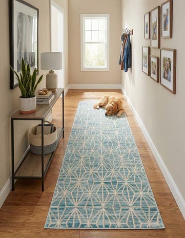 Jill Zarin Blue Uptown Fifth Avenue Runner Rug
