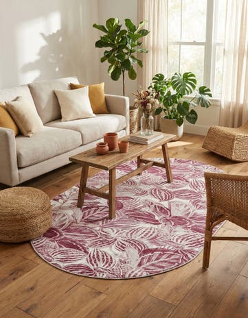 Fuchsia Blossom Oval Rug