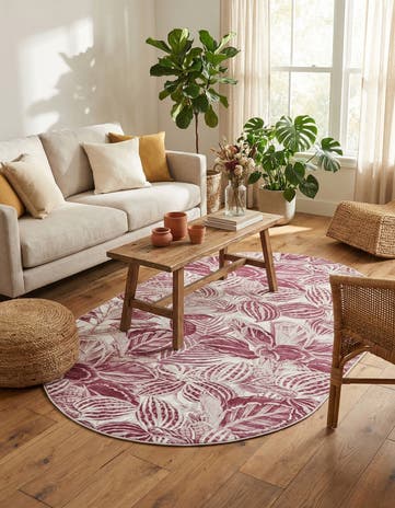 Fuchsia Blossom Oval Rug