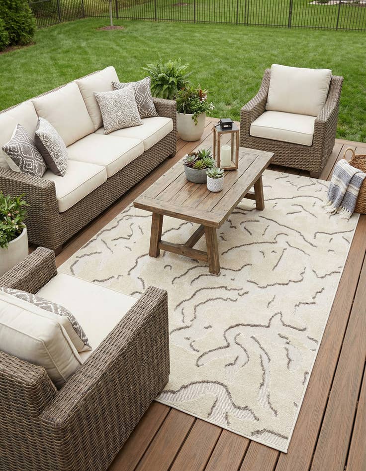 Detail image of 5' x 8' Easy-Clean Sabrina Soto Indoor / Outdoor Rug